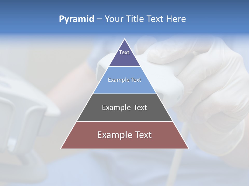A Person In A Blue Shirt Is Holding A Device PowerPoint Template
