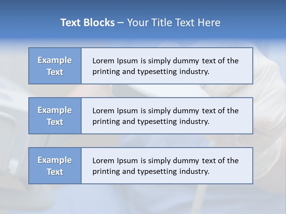 A Person In A Blue Shirt Is Holding A Device PowerPoint Template