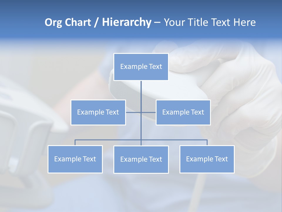 A Person In A Blue Shirt Is Holding A Device PowerPoint Template