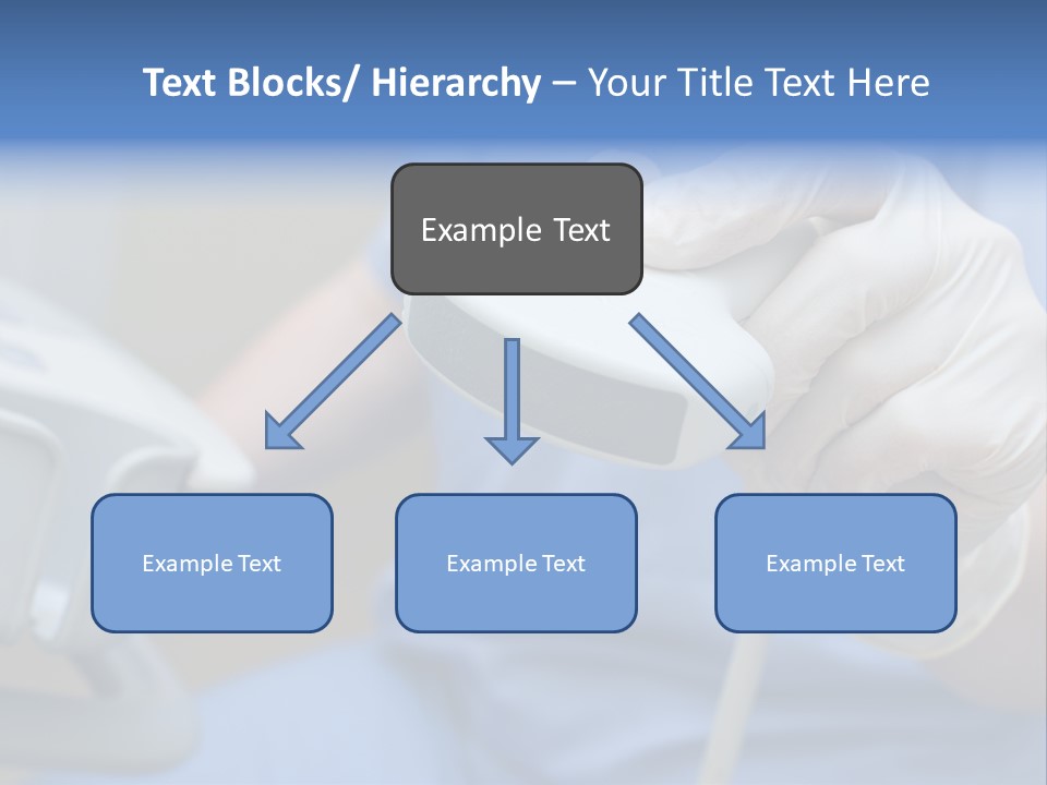 A Person In A Blue Shirt Is Holding A Device PowerPoint Template