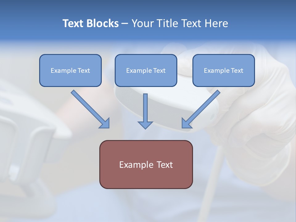 A Person In A Blue Shirt Is Holding A Device PowerPoint Template