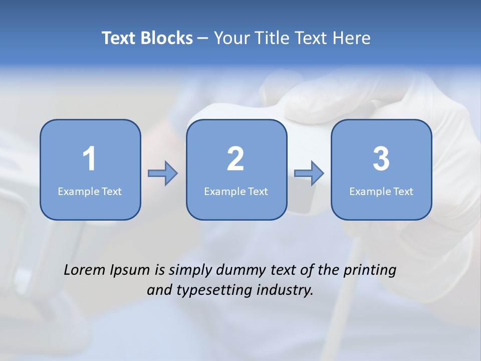 A Person In A Blue Shirt Is Holding A Device PowerPoint Template