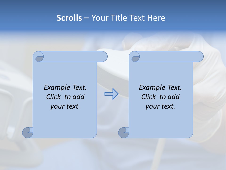 A Person In A Blue Shirt Is Holding A Device PowerPoint Template