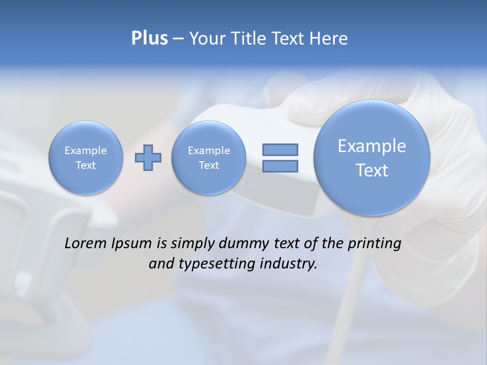 A Person In A Blue Shirt Is Holding A Device PowerPoint Template