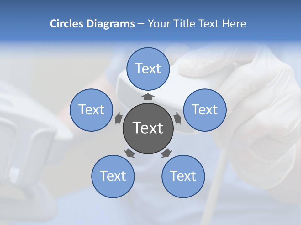 A Person In A Blue Shirt Is Holding A Device PowerPoint Template