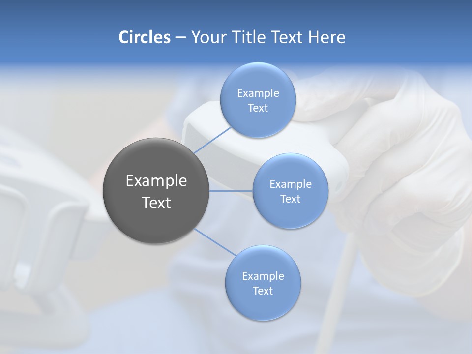 A Person In A Blue Shirt Is Holding A Device PowerPoint Template