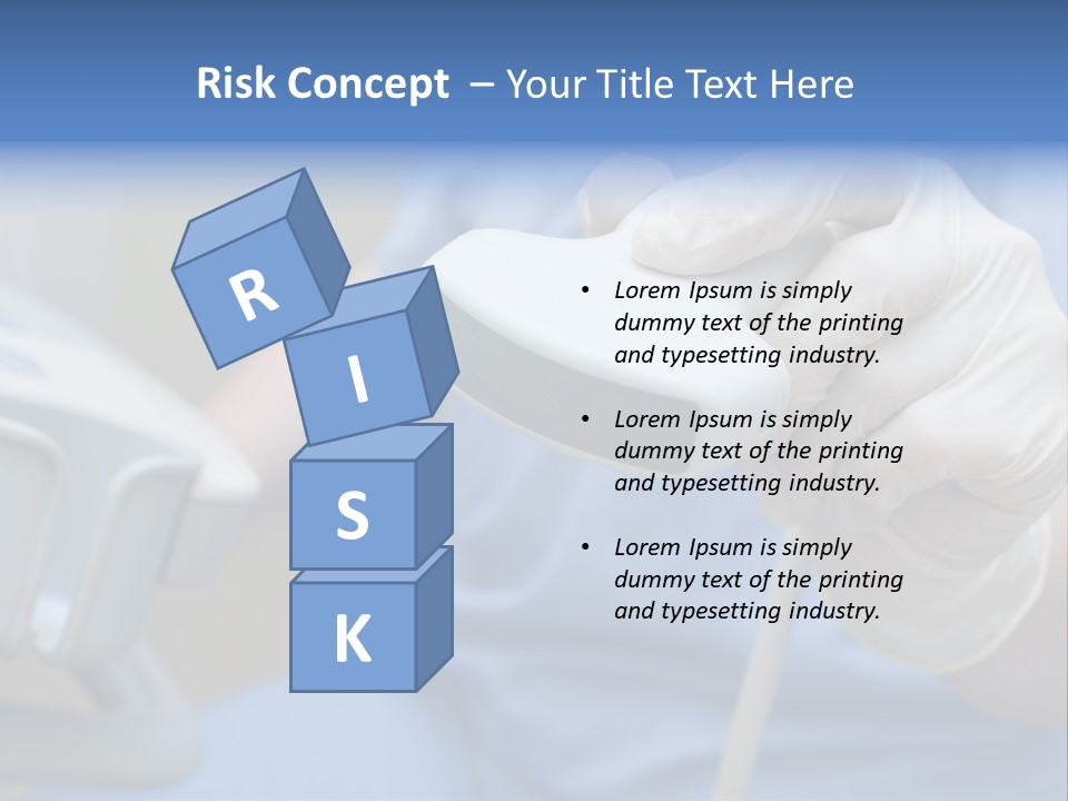 A Person In A Blue Shirt Is Holding A Device PowerPoint Template