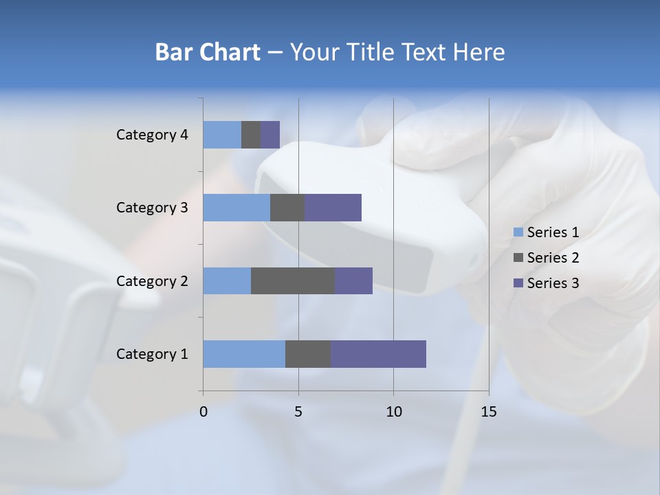 A Person In A Blue Shirt Is Holding A Device PowerPoint Template