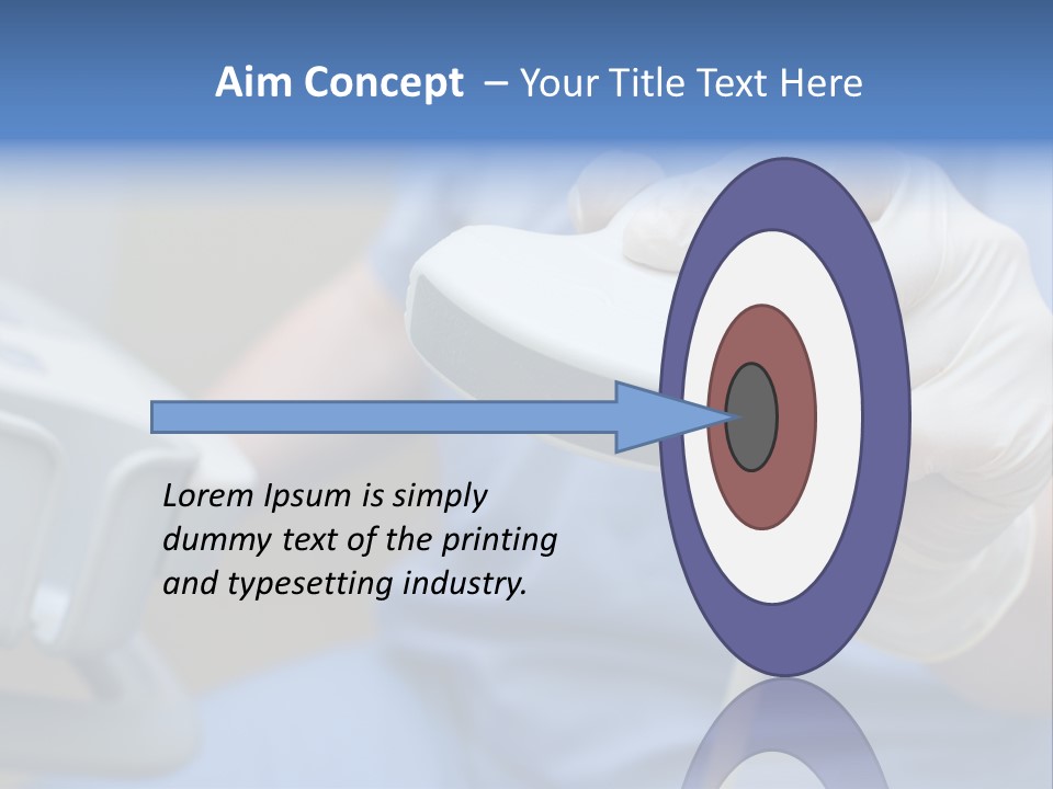 A Person In A Blue Shirt Is Holding A Device PowerPoint Template