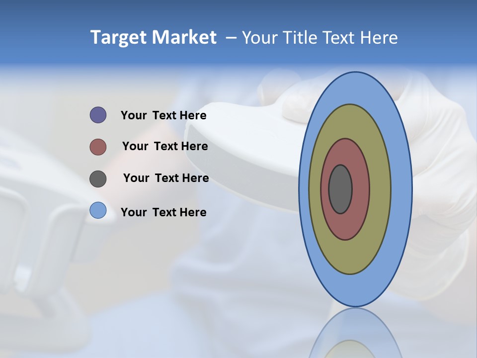 A Person In A Blue Shirt Is Holding A Device PowerPoint Template