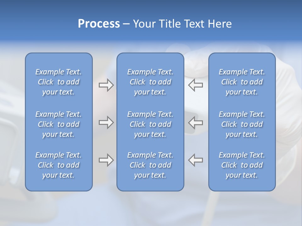 A Person In A Blue Shirt Is Holding A Device PowerPoint Template