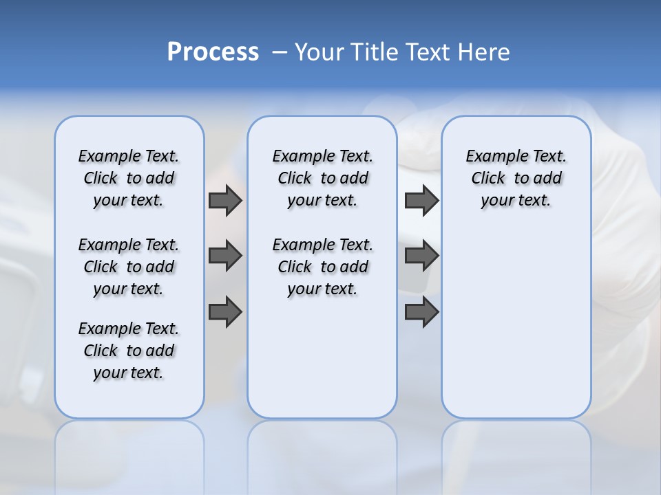 A Person In A Blue Shirt Is Holding A Device PowerPoint Template