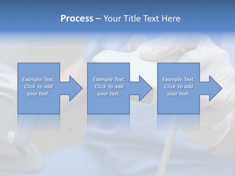 A Person In A Blue Shirt Is Holding A Device PowerPoint Template