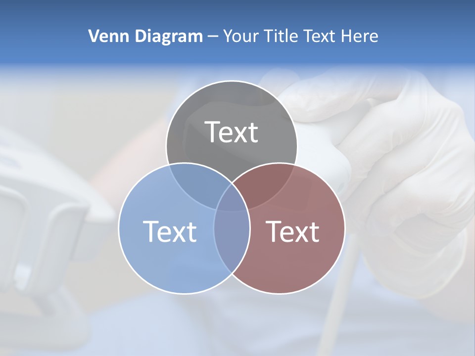 A Person In A Blue Shirt Is Holding A Device PowerPoint Template