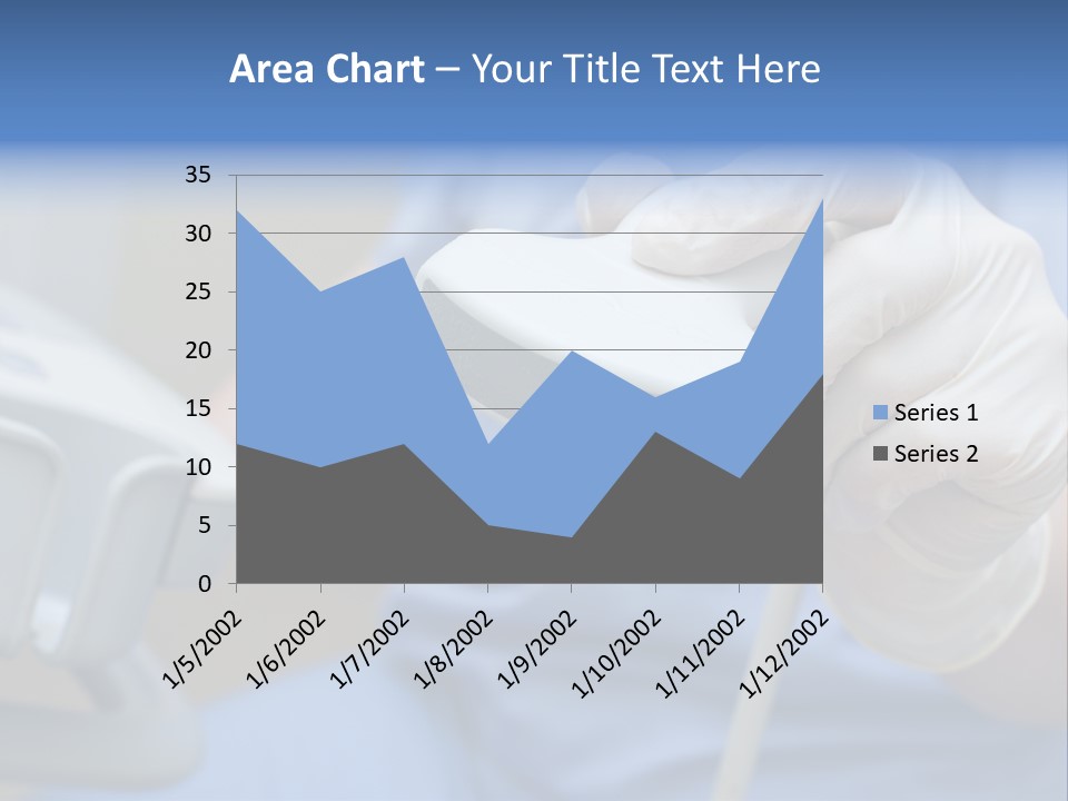 A Person In A Blue Shirt Is Holding A Device PowerPoint Template