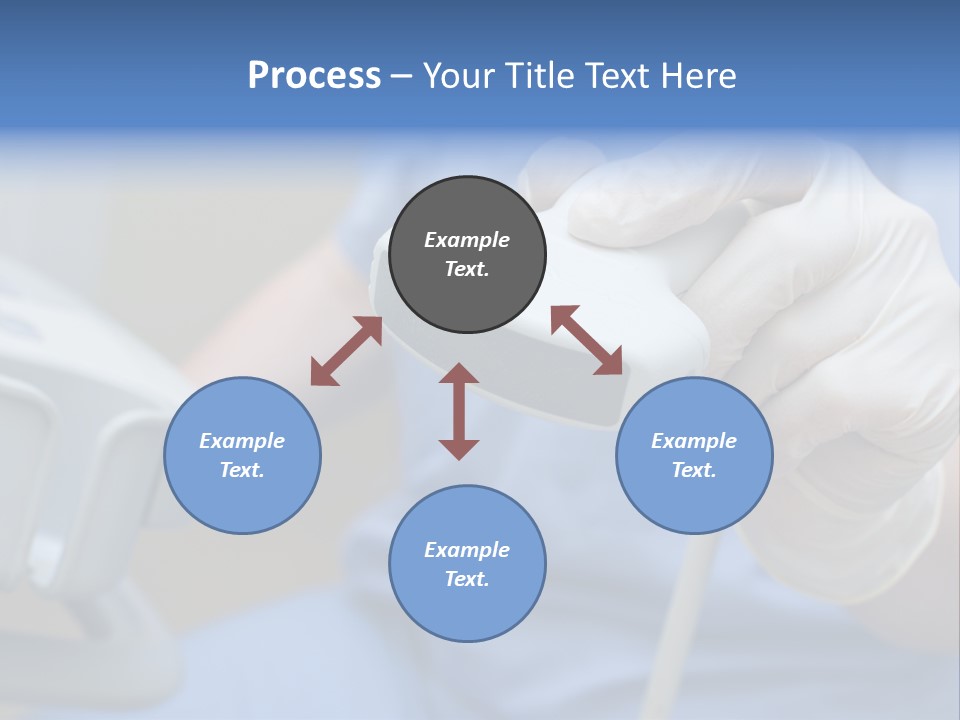 A Person In A Blue Shirt Is Holding A Device PowerPoint Template