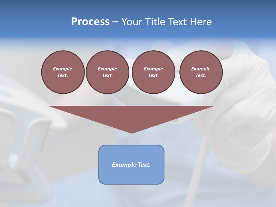 A Person In A Blue Shirt Is Holding A Device PowerPoint Template