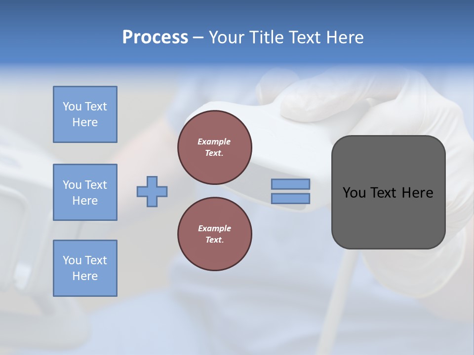 A Person In A Blue Shirt Is Holding A Device PowerPoint Template
