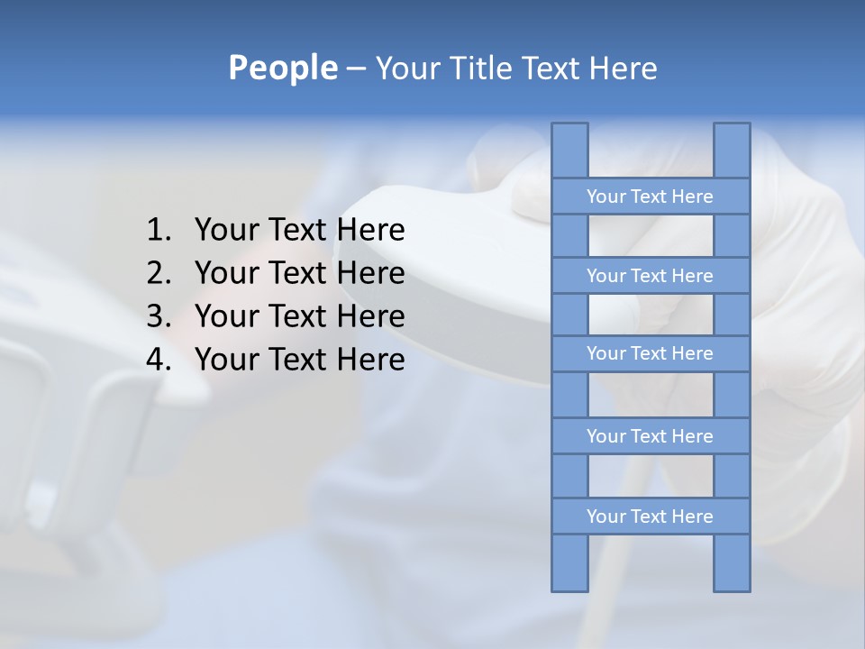 A Person In A Blue Shirt Is Holding A Device PowerPoint Template