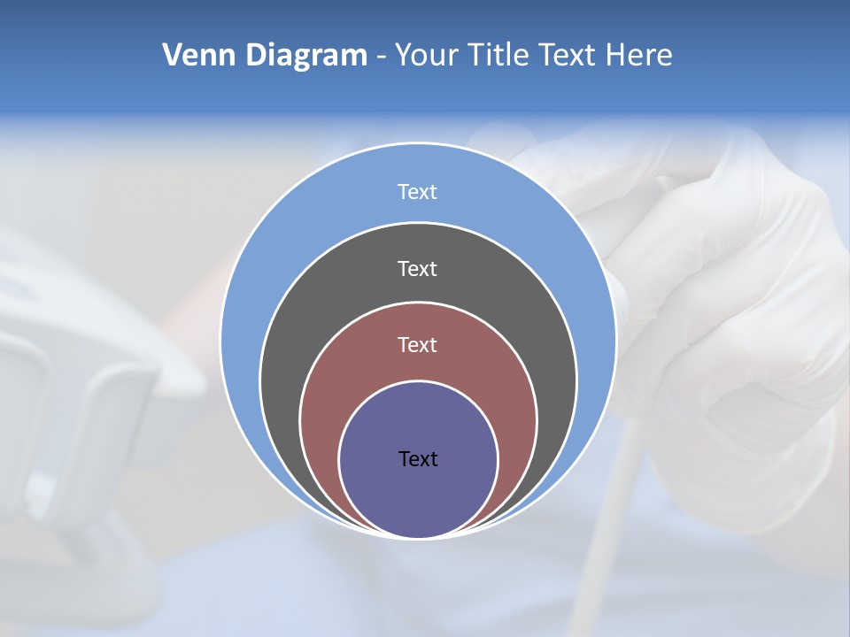 A Person In A Blue Shirt Is Holding A Device PowerPoint Template