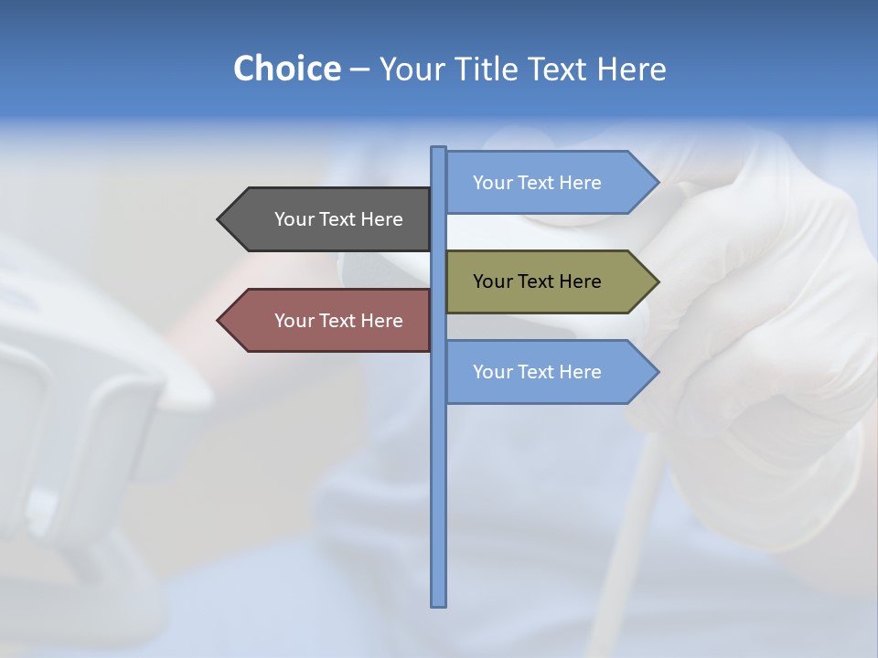 A Person In A Blue Shirt Is Holding A Device PowerPoint Template
