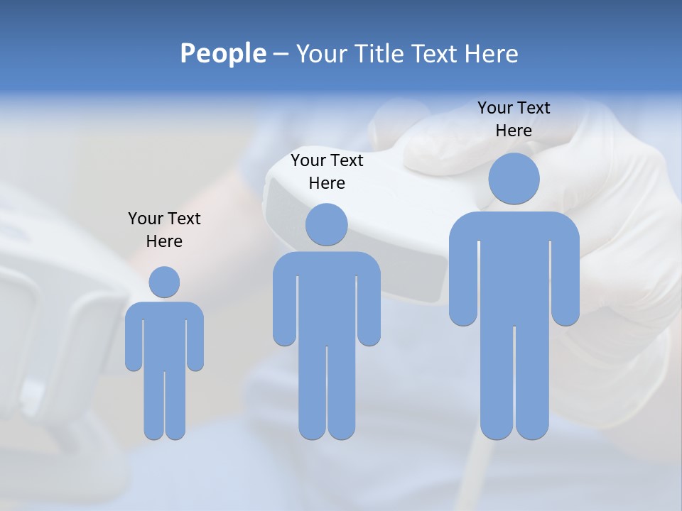 A Person In A Blue Shirt Is Holding A Device PowerPoint Template