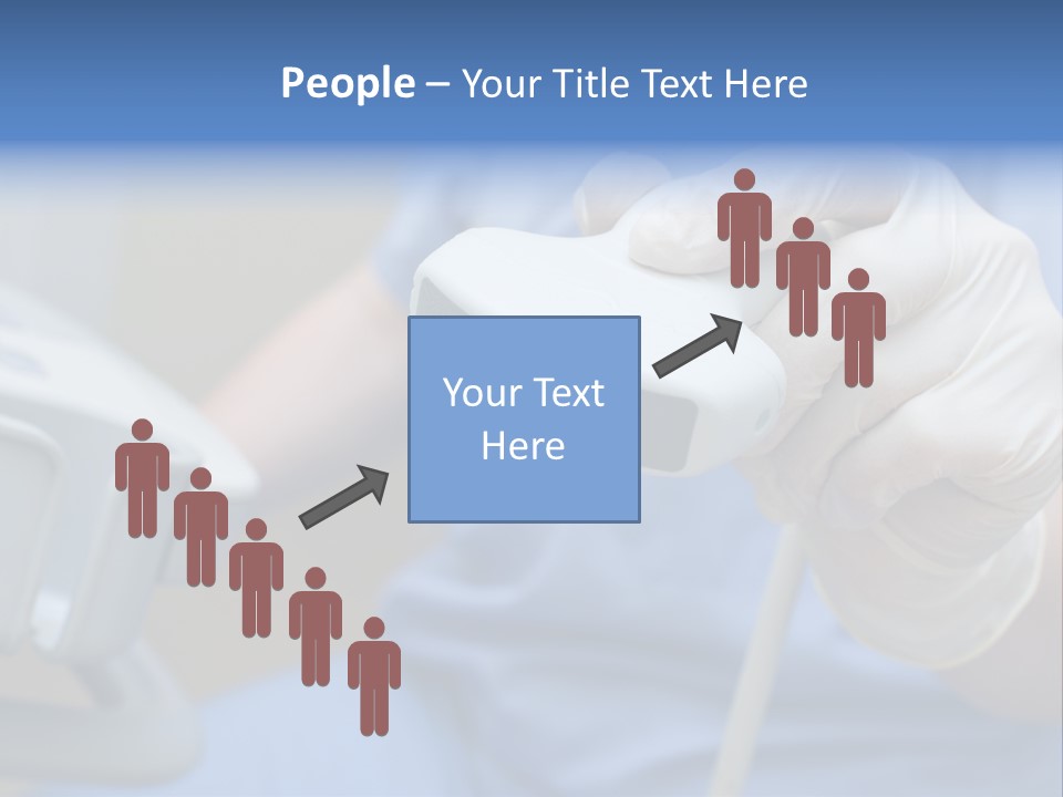 A Person In A Blue Shirt Is Holding A Device PowerPoint Template