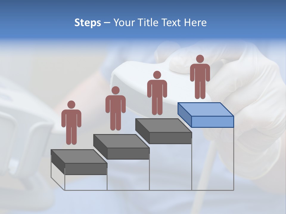 A Person In A Blue Shirt Is Holding A Device PowerPoint Template
