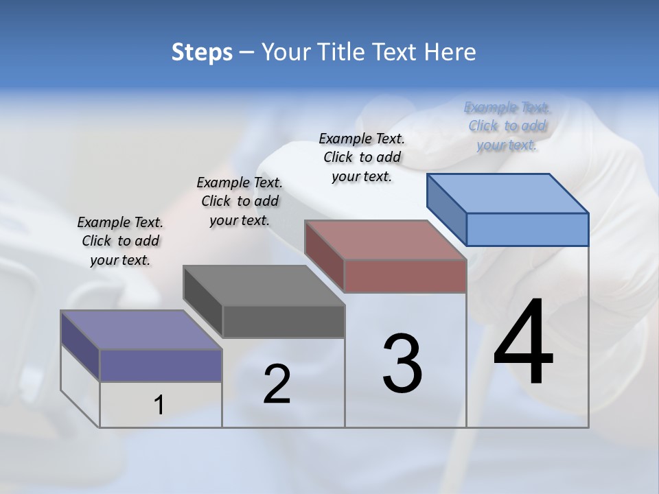 A Person In A Blue Shirt Is Holding A Device PowerPoint Template