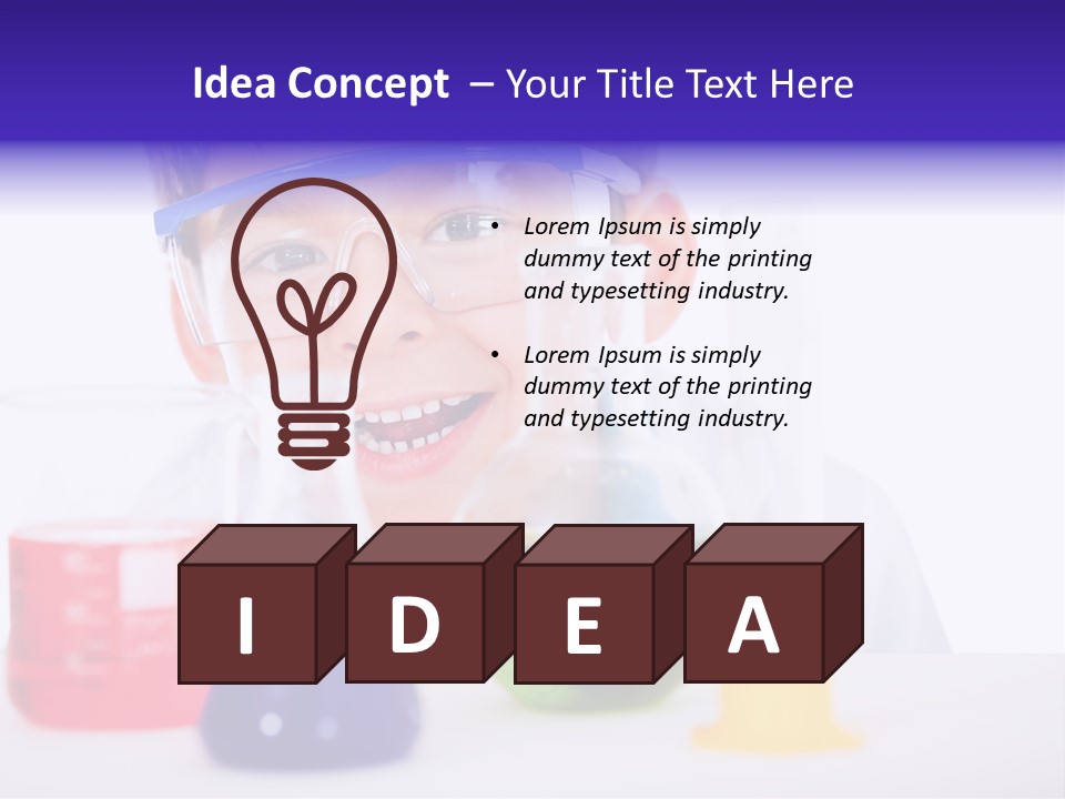 Isolated Chemist Child PowerPoint Template