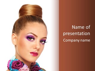 Beautiful Makeup Femininity PowerPoint Template