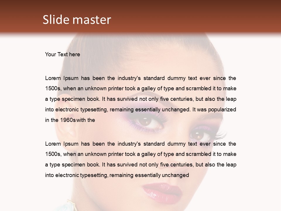 Beautiful Makeup Femininity PowerPoint Template