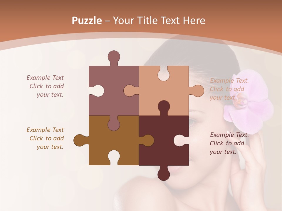 A Woman In A Towel Is Smiling For The Camera PowerPoint Template