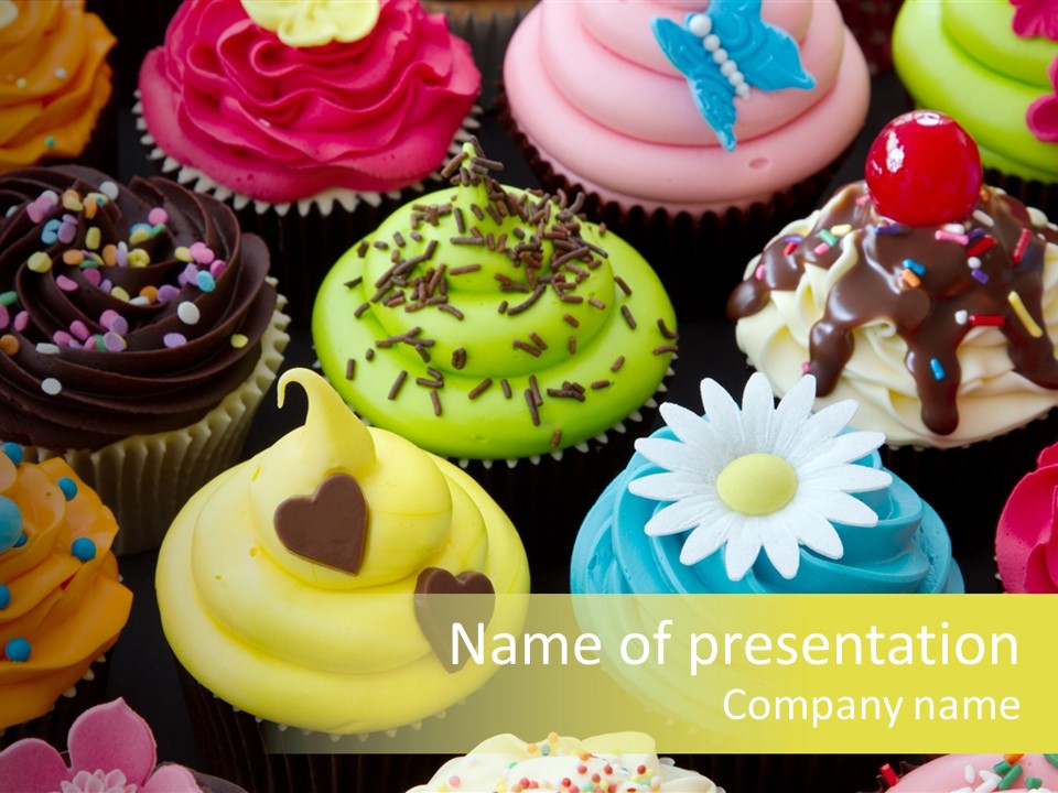 Baked Food Cupcake PowerPoint Template