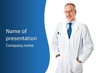 White Stethoscope Man PowerPoint Template