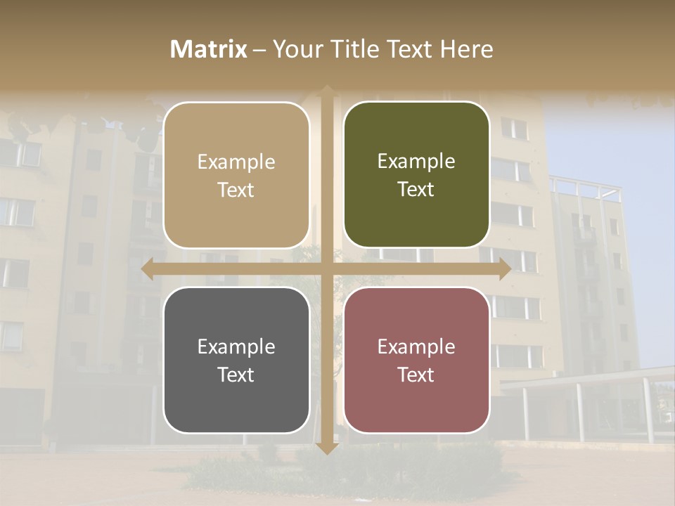 A Picture Of A Building With A Tree In Front Of It PowerPoint Template