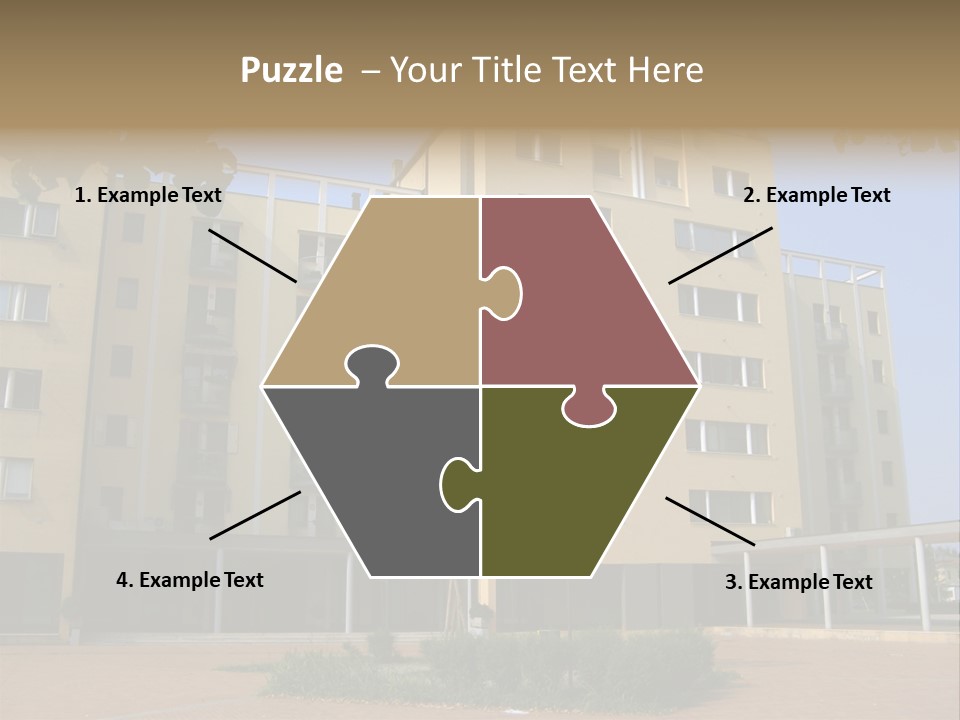A Picture Of A Building With A Tree In Front Of It PowerPoint Template