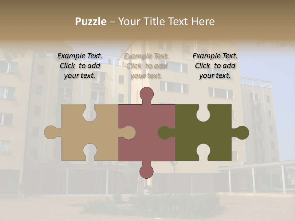 A Picture Of A Building With A Tree In Front Of It PowerPoint Template