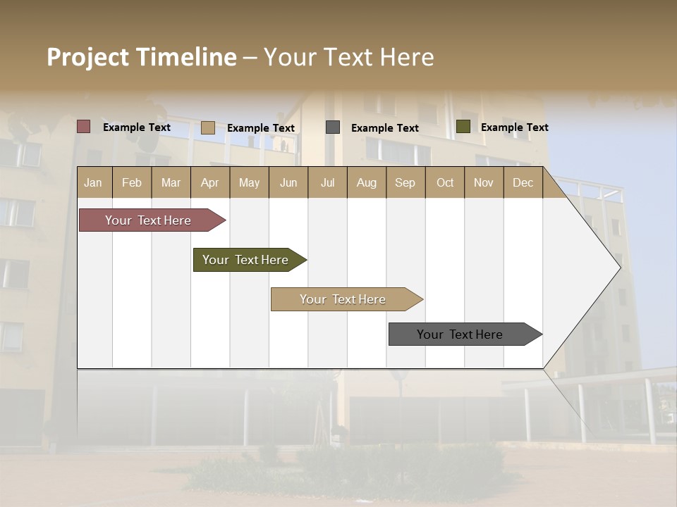 A Picture Of A Building With A Tree In Front Of It PowerPoint Template