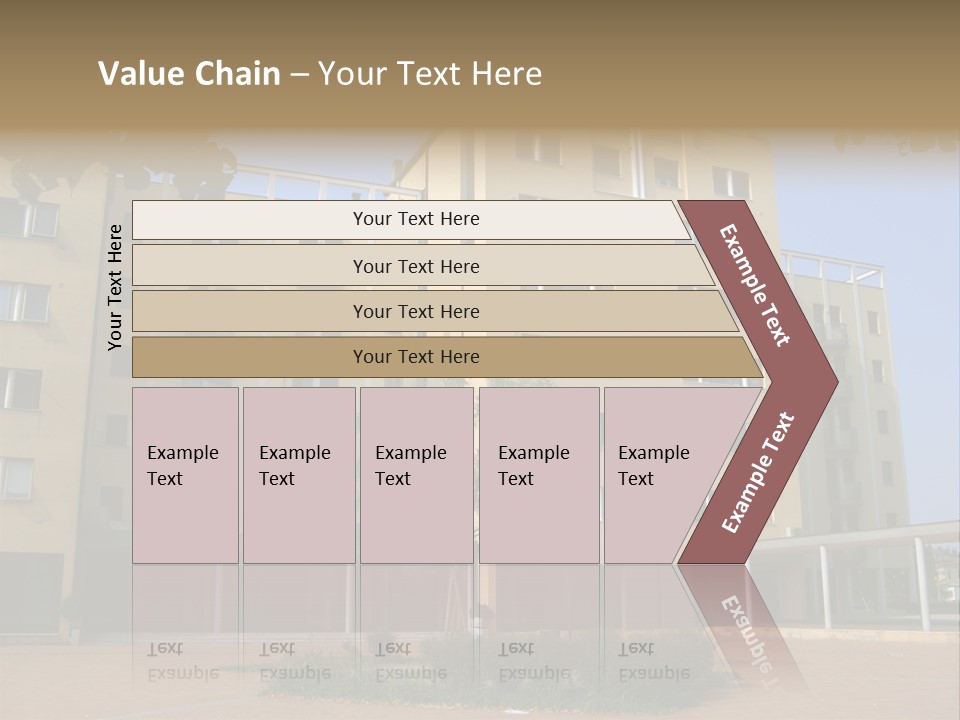 A Picture Of A Building With A Tree In Front Of It PowerPoint Template