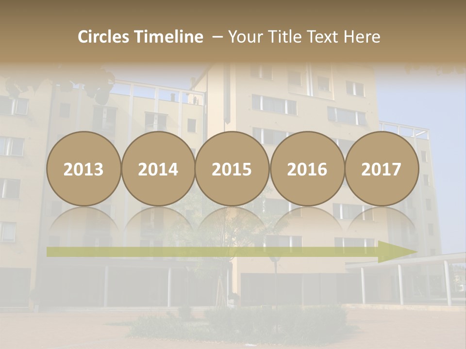 A Picture Of A Building With A Tree In Front Of It PowerPoint Template