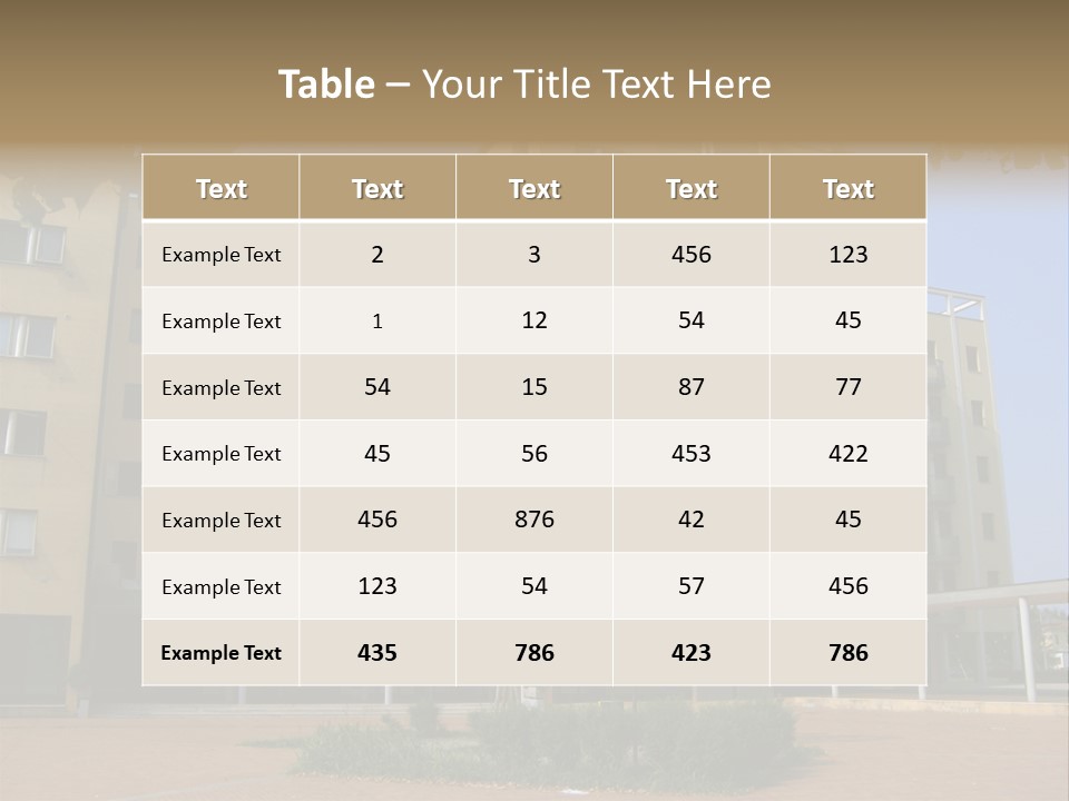 A Picture Of A Building With A Tree In Front Of It PowerPoint Template