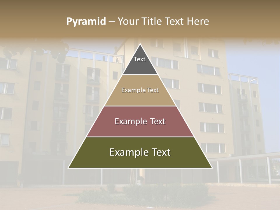 A Picture Of A Building With A Tree In Front Of It PowerPoint Template