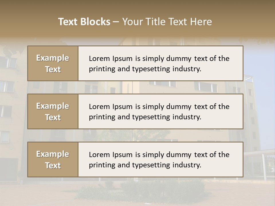 A Picture Of A Building With A Tree In Front Of It PowerPoint Template