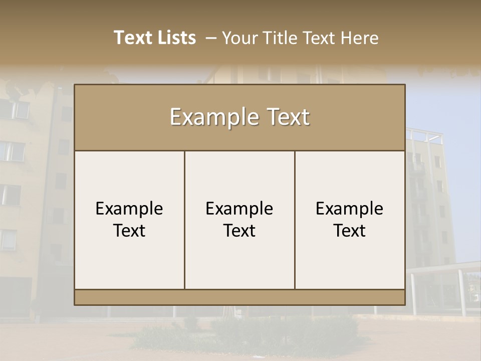 A Picture Of A Building With A Tree In Front Of It PowerPoint Template