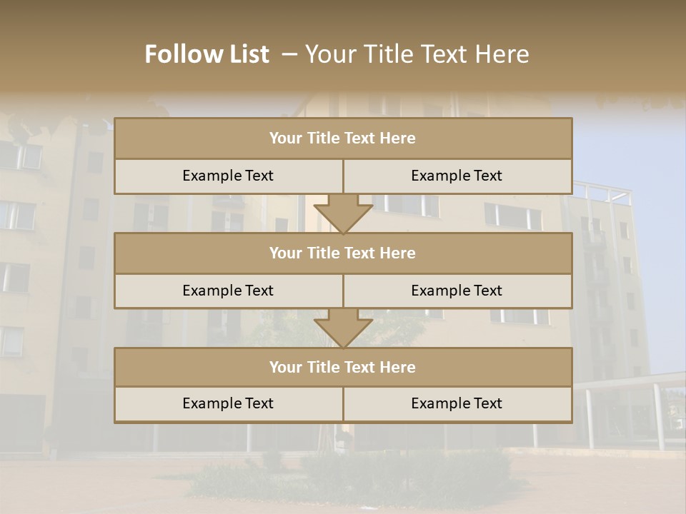 A Picture Of A Building With A Tree In Front Of It PowerPoint Template