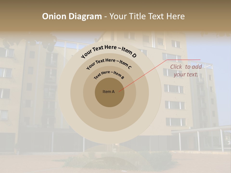 A Picture Of A Building With A Tree In Front Of It PowerPoint Template