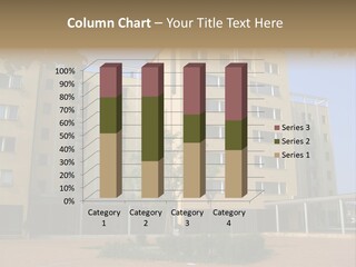 A Picture Of A Building With A Tree In Front Of It PowerPoint Template