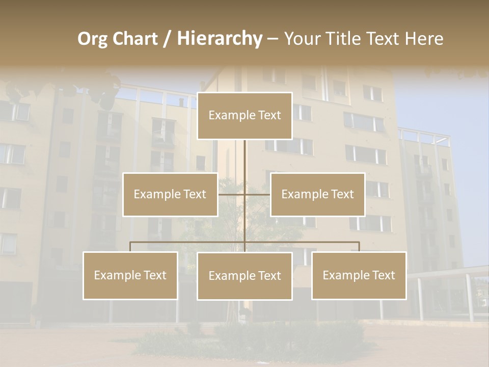A Picture Of A Building With A Tree In Front Of It PowerPoint Template