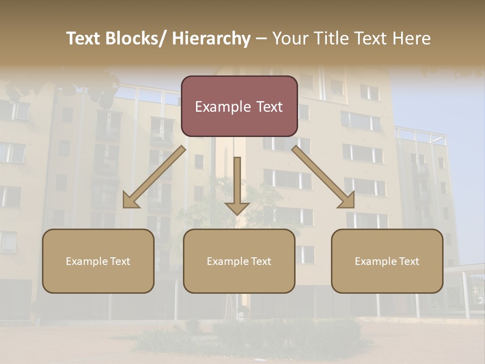 A Picture Of A Building With A Tree In Front Of It PowerPoint Template